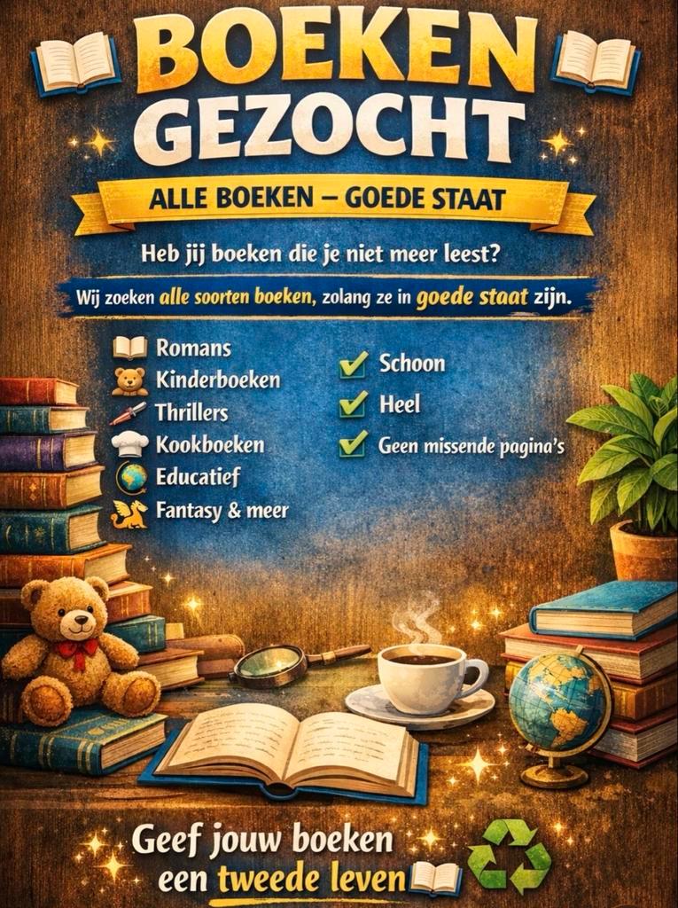 Boeken gezocht - Alle soorten boeken in goede staat!