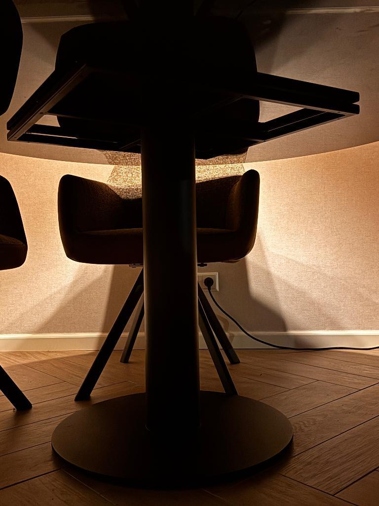 Ronde eettafel 130 cm  Gio, blad desire noir