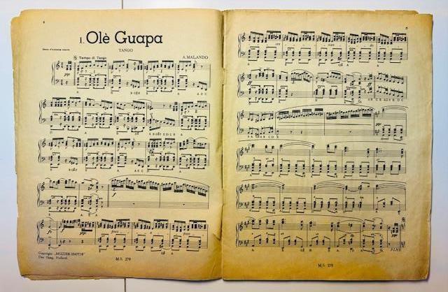 Malando, oud muziekboekje, 12 bekende tango''s, gratis