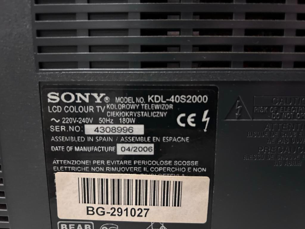 Sony Bravia LCD TV 40 inch - KDL-40S2000