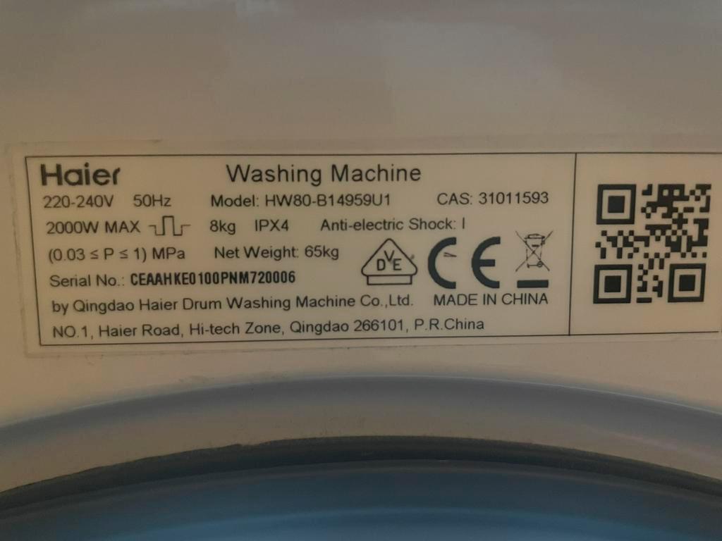 Haier wasmachine 1400 toeren, zie tekst. MOET WEG