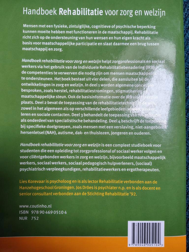 Lies Korevaar - Handboek rehabilitatie voor zorg en welzijn