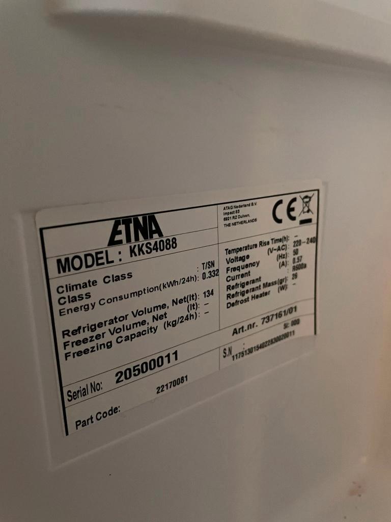 Etna inbouw koelkast (defect)