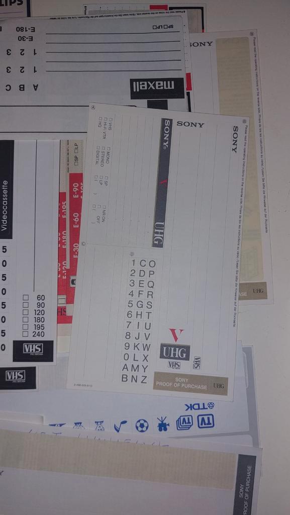 Stickers voor VHS-videobanden