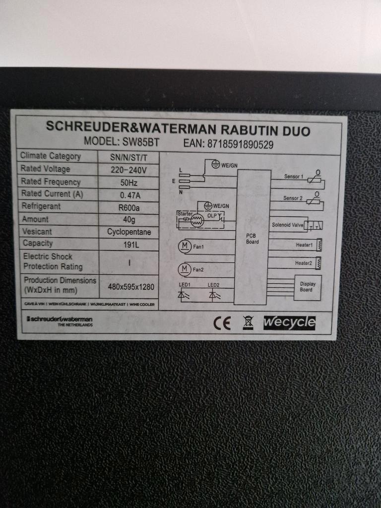 GRATIS AFHALEN Wijnklimaatkast (defect)