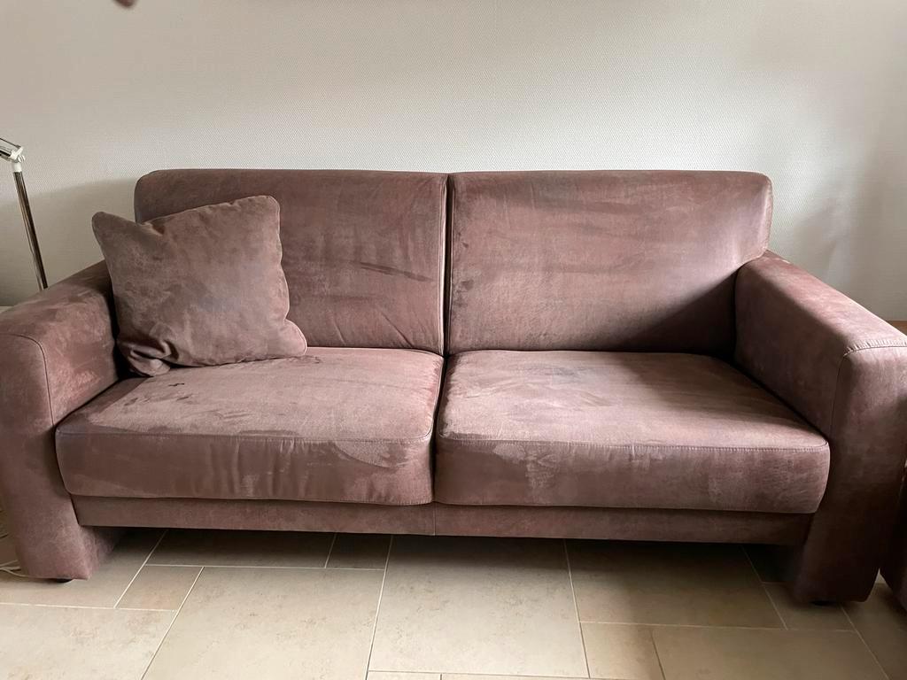 Donkerbruin eco-leren bank 3-zits