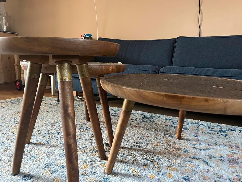 Set van 3 ronde salon tafels