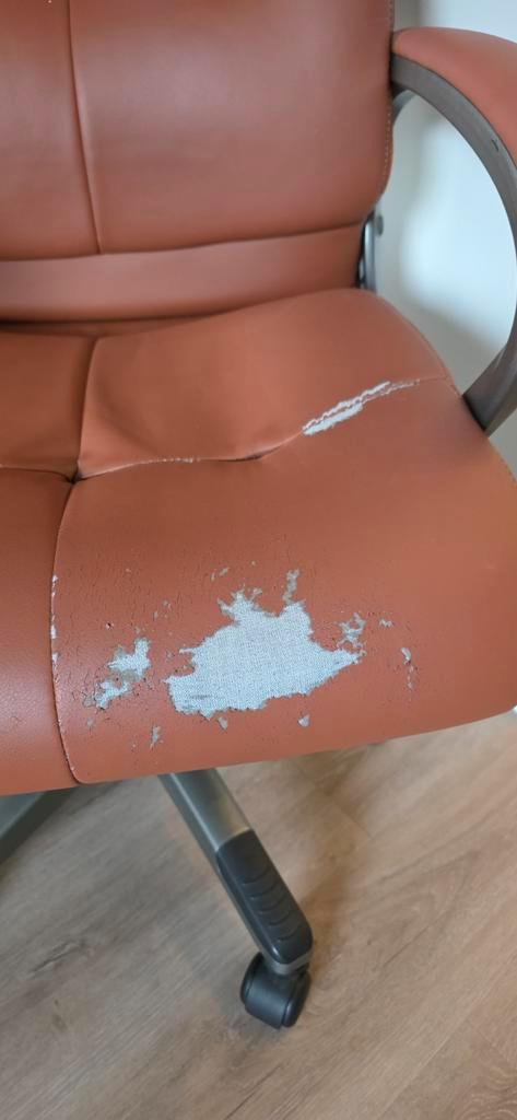 Mooie cognac bureaustoel