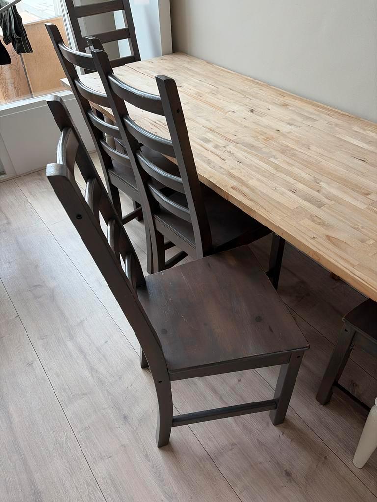 Eettafel met 5 stoelen - Gebruikt, maar nog prima!