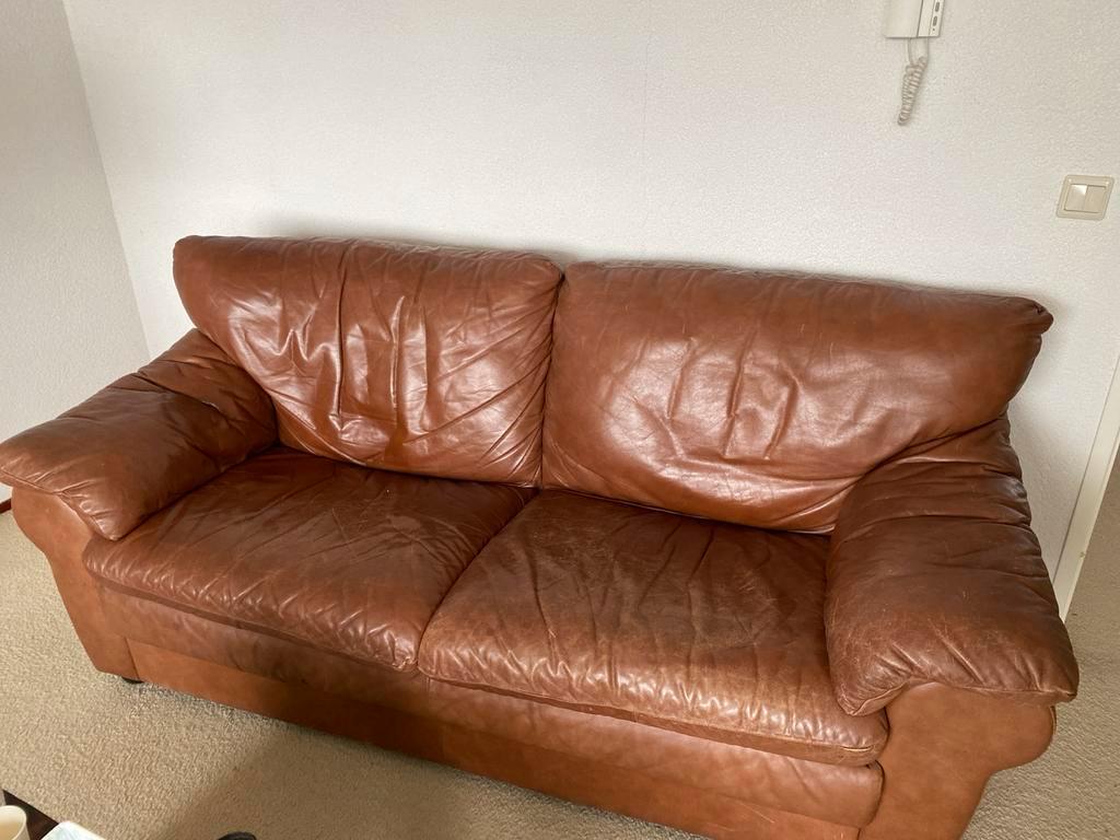 Lederen 3-zits bankstel