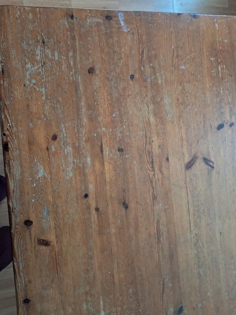 gratis grenen eettafel brocante look