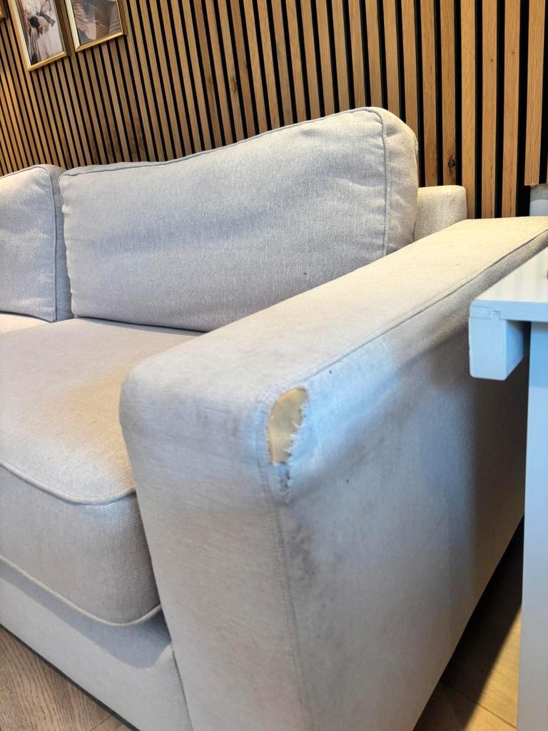 Hoekbank creme/lichtbeige GRATIS AF TE HALEN