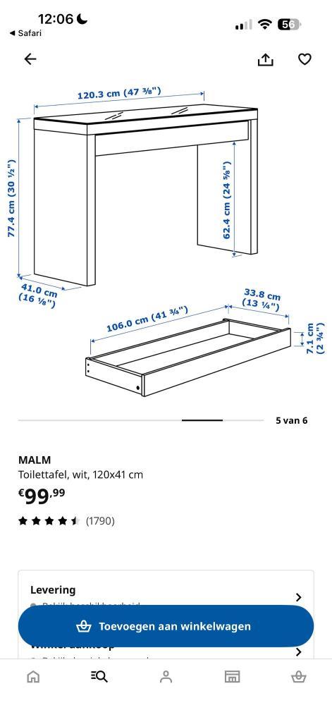 IKEA malm kaptafel wit - gratis