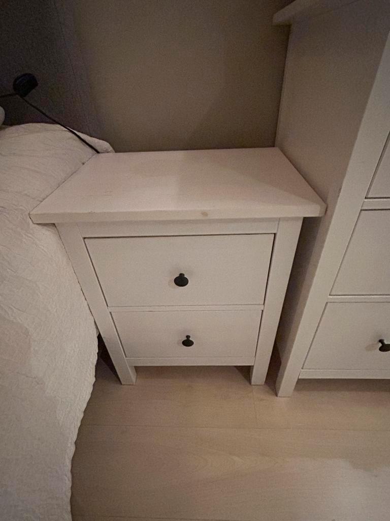 Nachtkastje - Wit - Met 2 Lades