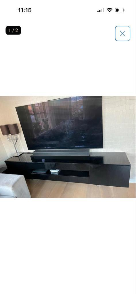 Gratis hangend TV meubel zwart glans