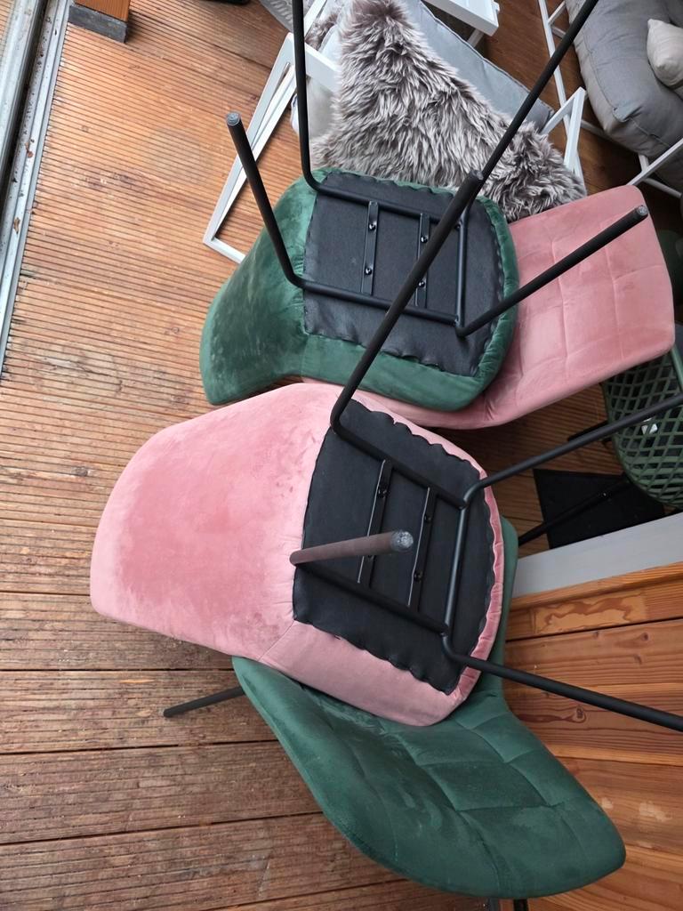 Gratis af te halen 4 velours stoelen