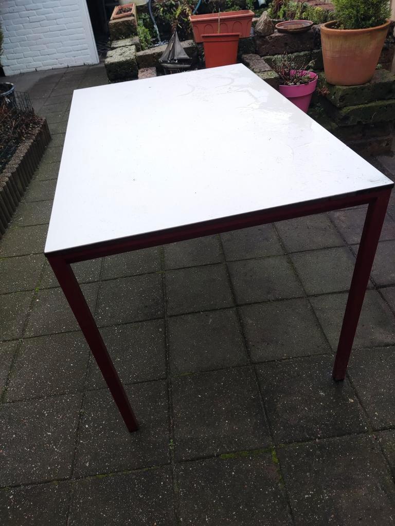 Werktafel rode poten kunststof werkblad175x75