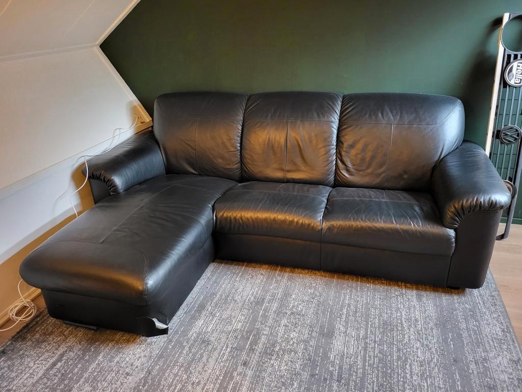 Donkerblauwe hoekbank