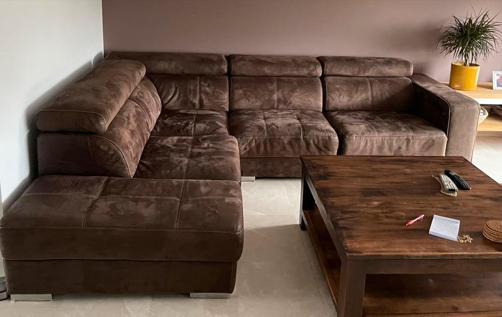 Hoekbank met elektrische voetensteun