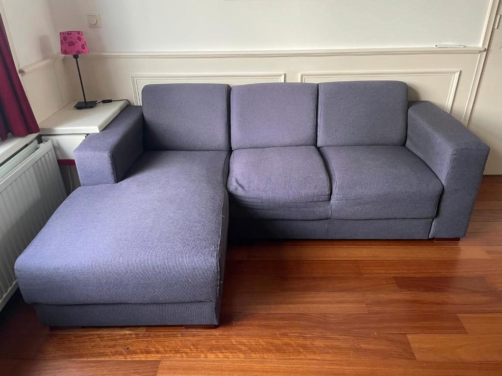 grijs-blauwe 3 zits bank