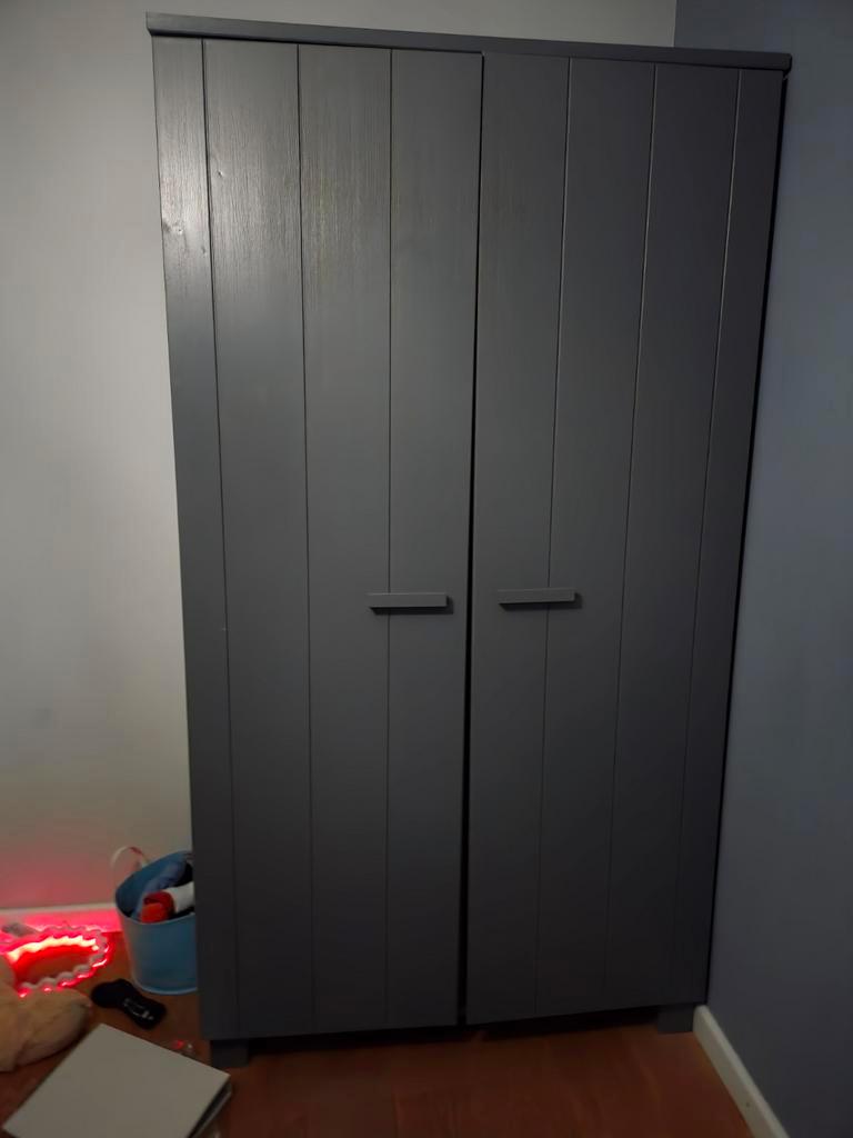 Houten Kledingkast Woood grijs antraciet
