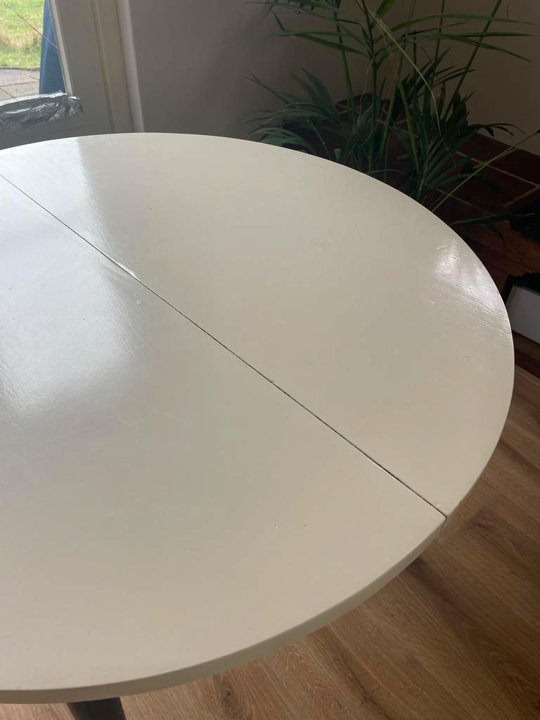 Ronde uitklapbare eettafel, 105 cm doorsnee
