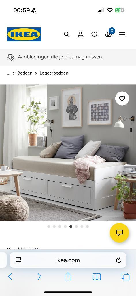 Gratis! Ikea Brimnes uitschuifbed met lades