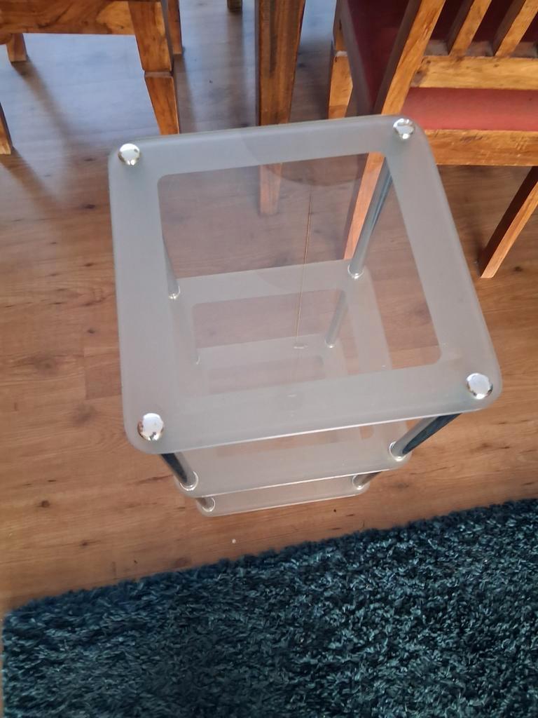 Glazen metalen rekje kastje etagiere