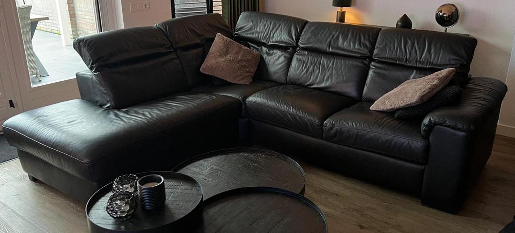 Leren hoekbank zwart gratis afhalen