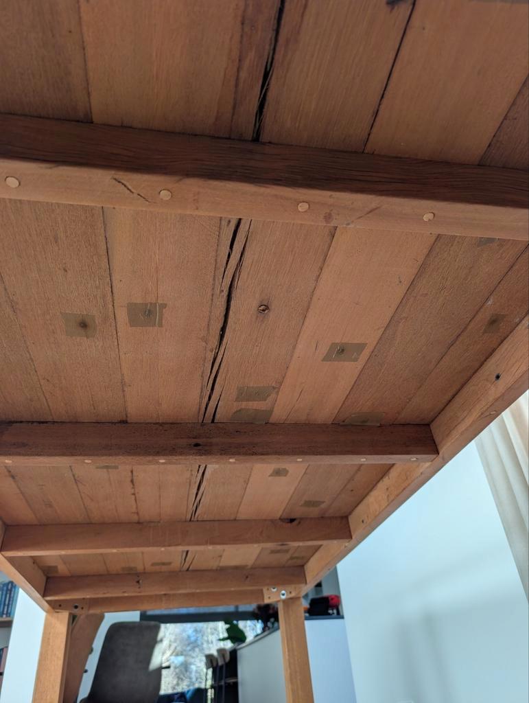 Massief houten eettafel 240x100