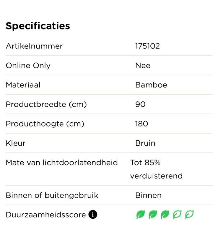 Bamboe rolgordijn van Xenos 2x