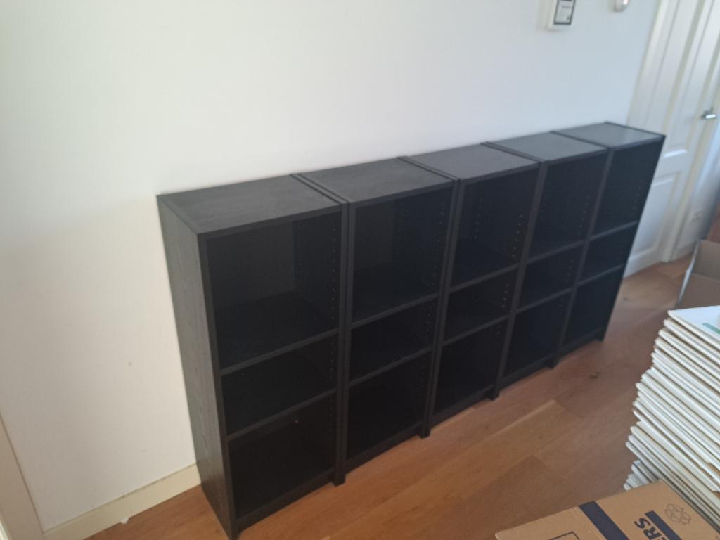 5x ikea billy zwart eiken smal & laag