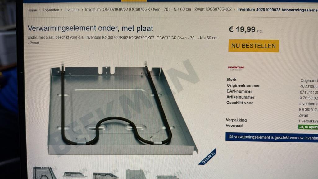 Zwarte Inventum inbouw oven 60x60