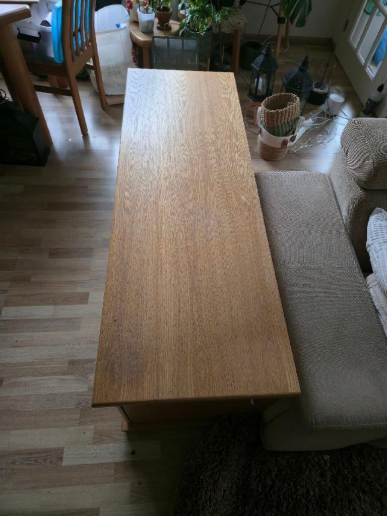 Licht eiken TV meubel incl glazen deur