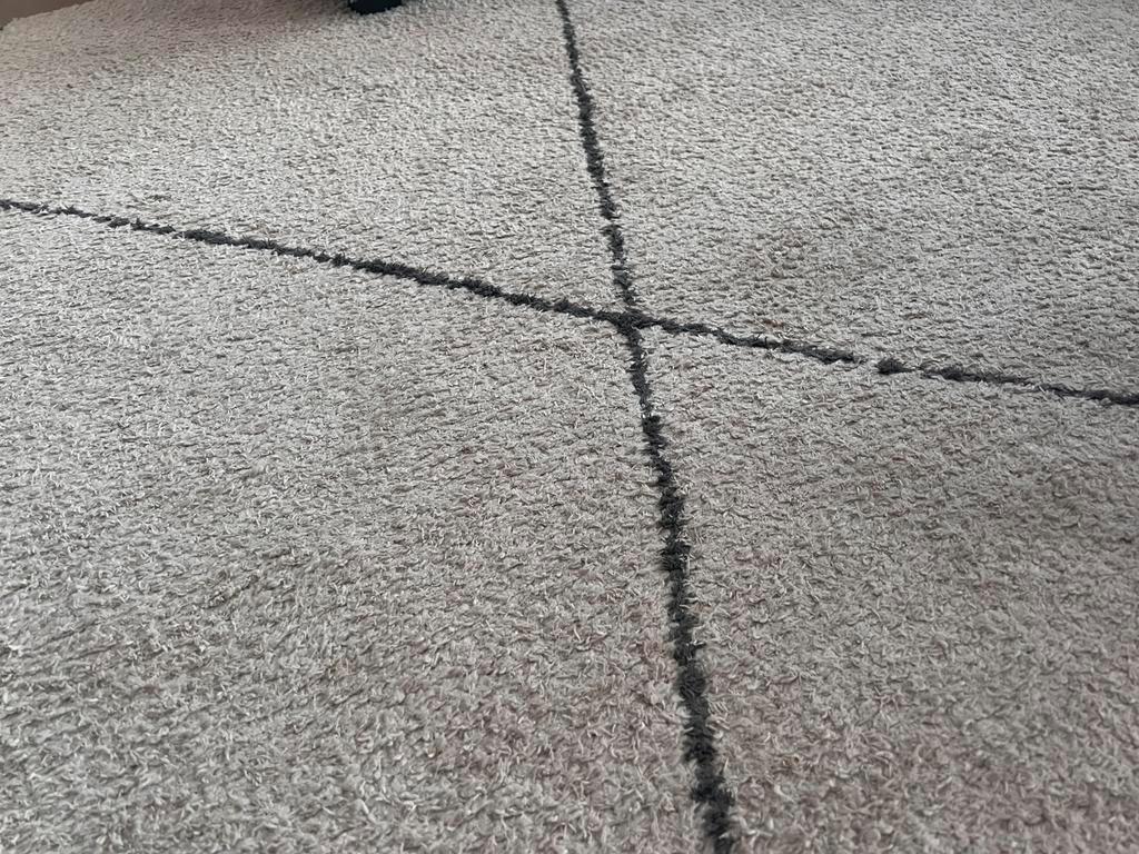 Vloerkleed wit met zwarte strepen GRATIS