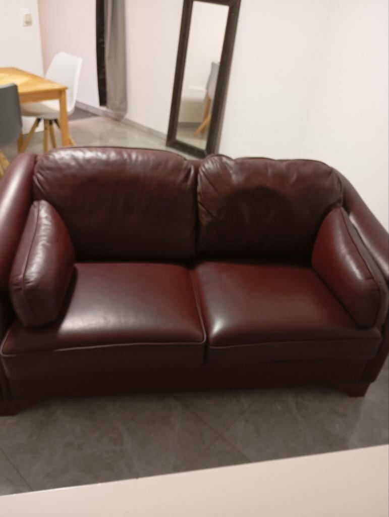Lederen bank - Zo goed als nieuw