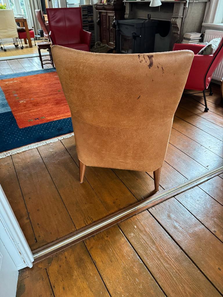 lederen stoel, lichtbruin