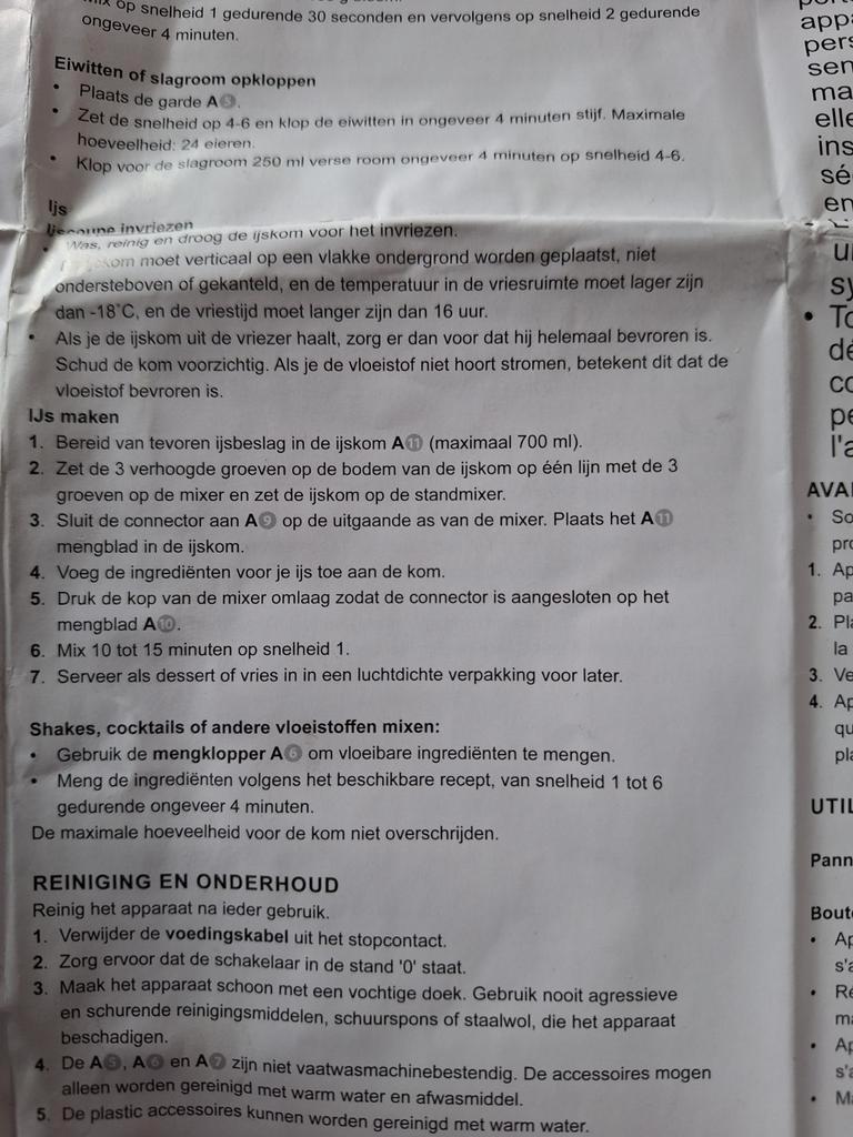 Ijsmaker voor een keukenmachine