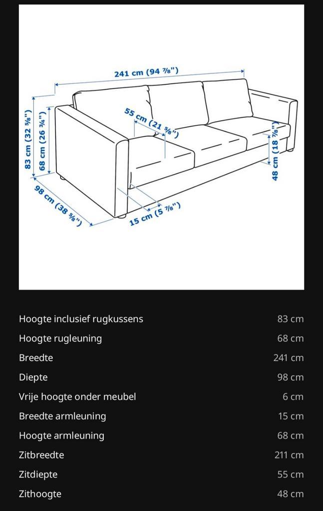 Ikea Vimle 3-zits bank ruilen tegen Karmeliet.