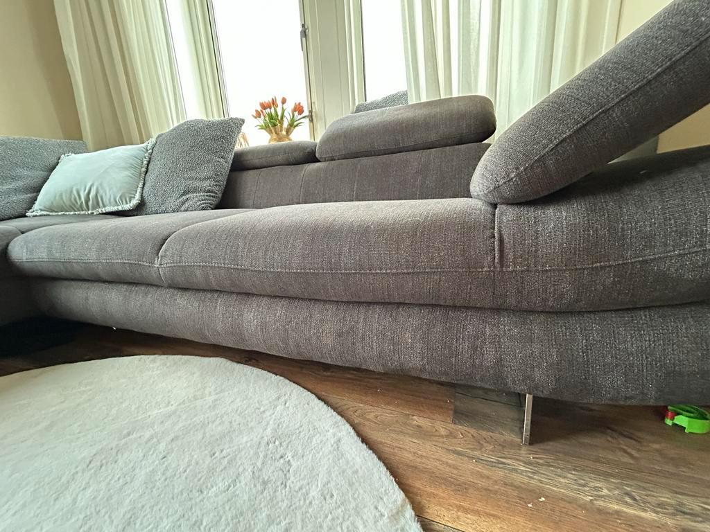 Grijze Hoekbank met Verstelbare Rugleuning 270 bij 220