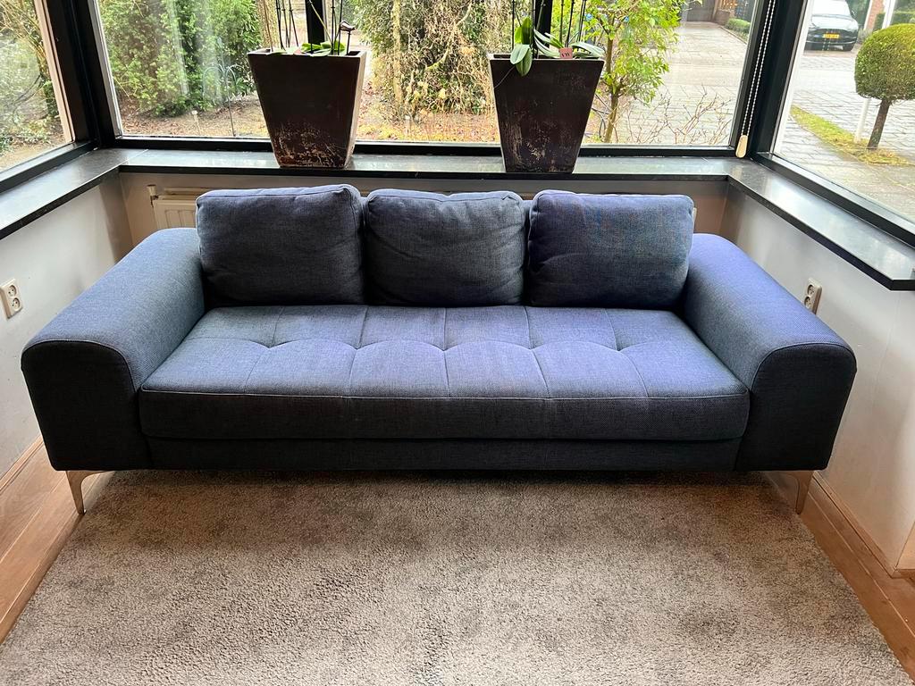 Donkerblauw/groene 3-zits bank