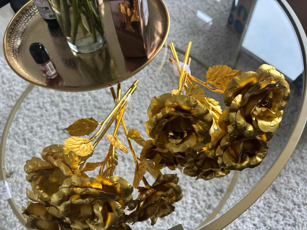 Gouden Kunststof Rozen - Decoratief