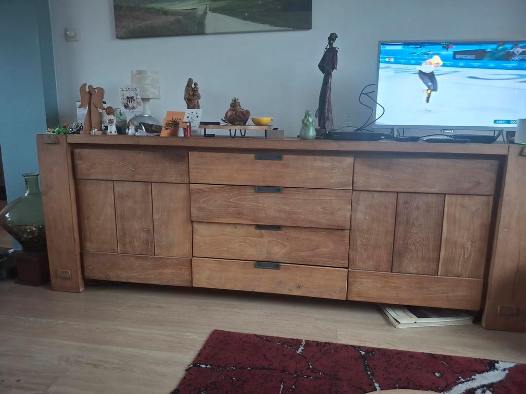 Massief houten dressoir - 2,5 meter breed