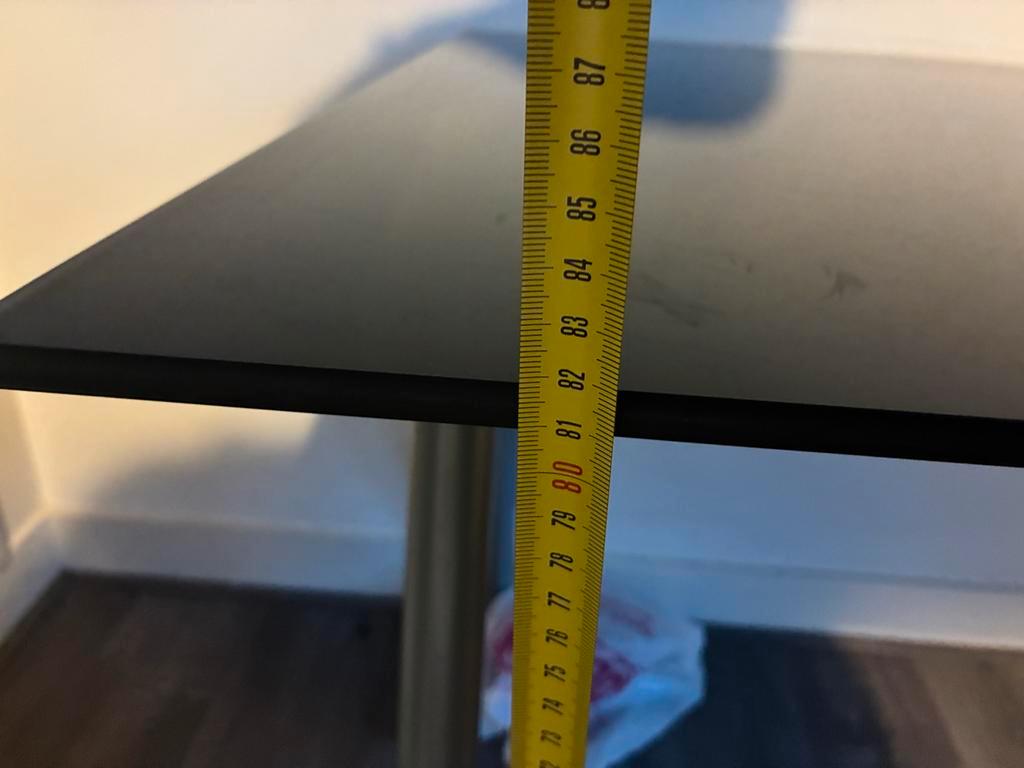 Zwart glazen bureau - 80x160cm