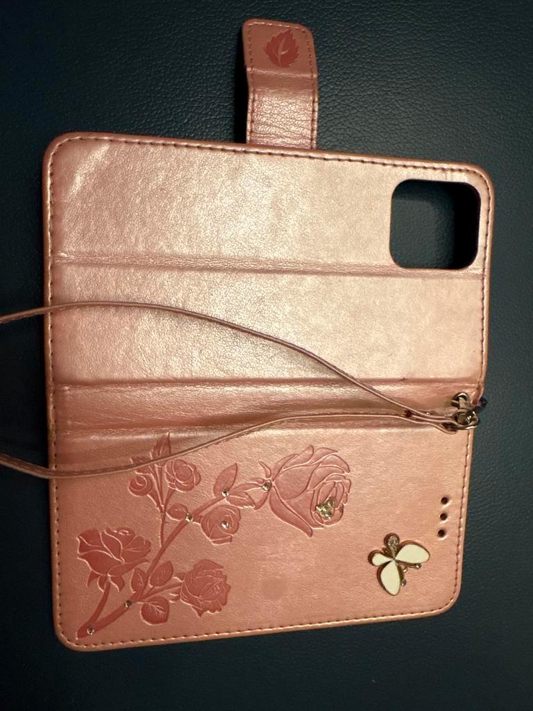 iPhone 12 Hoesje - Roze met Bloemen