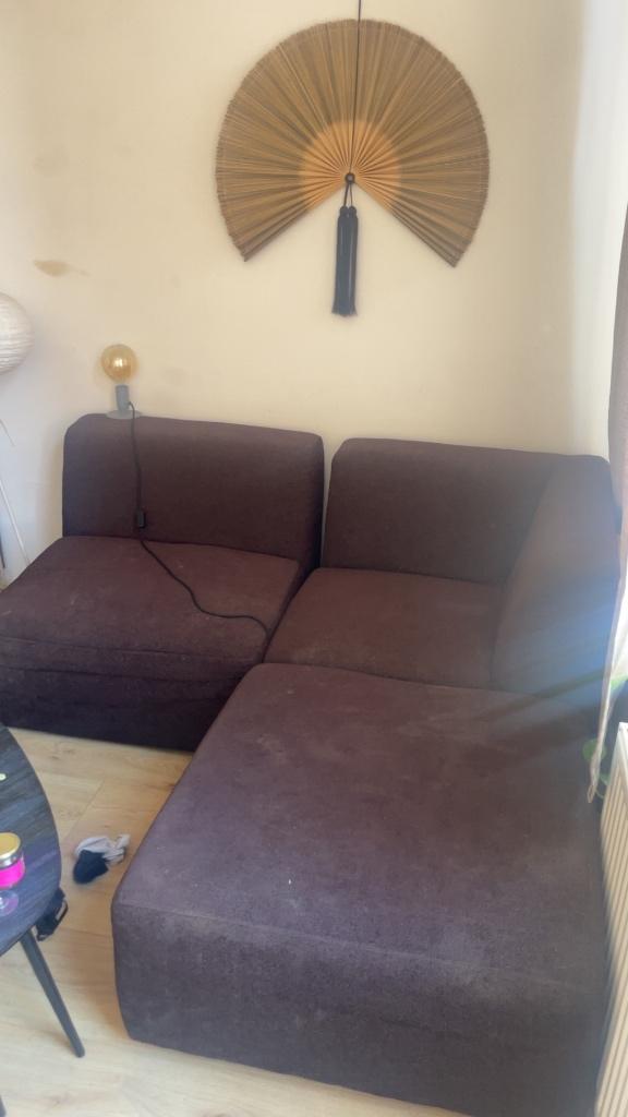 Hoekbankje drie losse delen leuke studenten bank