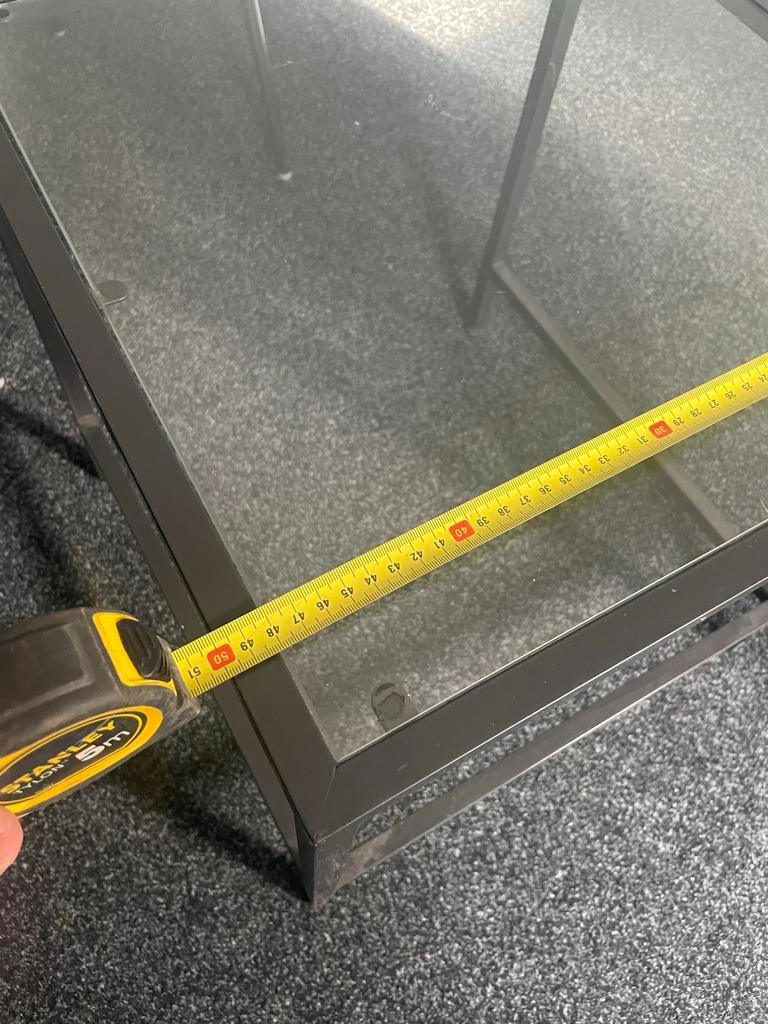 Ikea Bijzettafel Vierkant Metaal/Glas