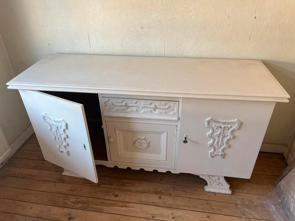 Vintage dressoir wit, 150cm, beetje liefde & aandacht nodig