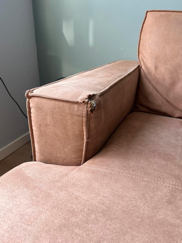 Bruine hoekbank 260x160cm - kleine beschadiging