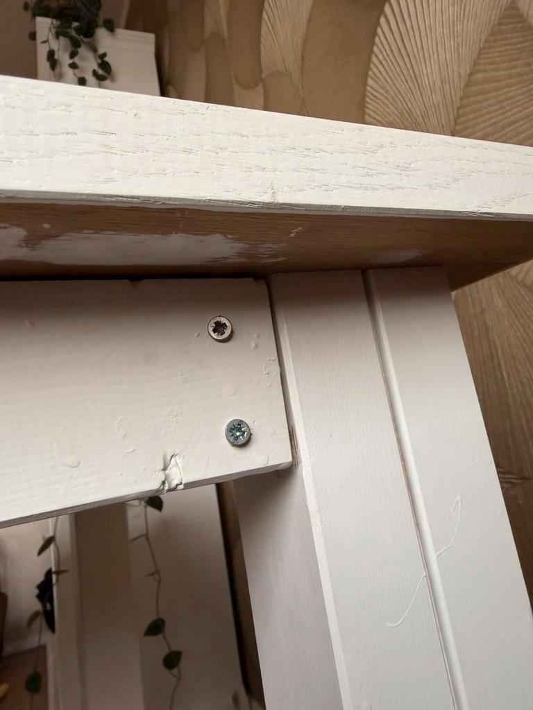 Houten witte tafel 200 cm